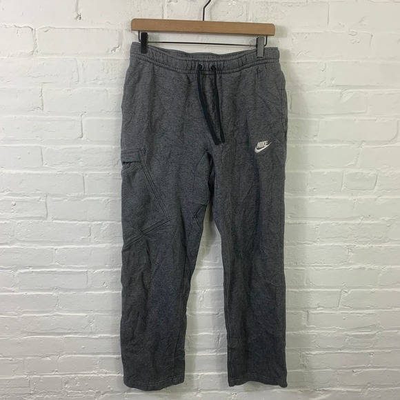 Nike Women's Elastic Waist Drawstring Open Hem Sweatpants Gray Size Medium - Picture 1 of 4